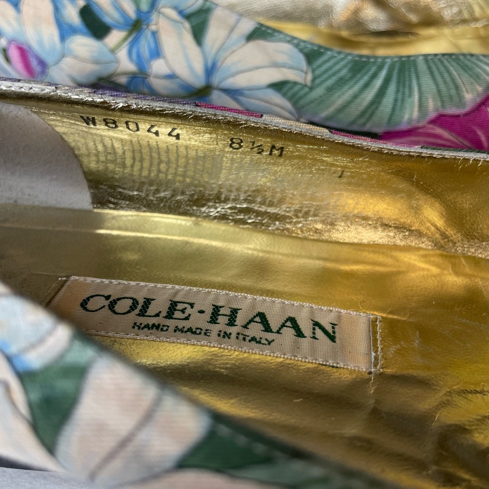 Cole-Haan Vintage Slip on Floral Shoes Size 8.5 - Picture 9 of 10